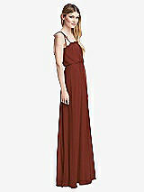 Side View Thumbnail - Auburn Moon Skinny Tie-Shoulder Ruffle-Trimmed Blouson Maxi Dress