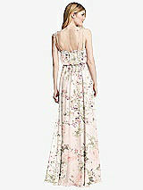 Rear View Thumbnail - Blush Garden Skinny Tie-Shoulder Ruffle-Trimmed Blouson Maxi Dress