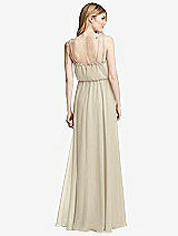 Rear View Thumbnail - Champagne Skinny Tie-Shoulder Ruffle-Trimmed Blouson Maxi Dress