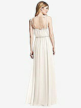 Rear View Thumbnail - Ivory Skinny Tie-Shoulder Ruffle-Trimmed Blouson Maxi Dress