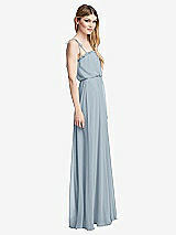 Side View Thumbnail - Mist Skinny Tie-Shoulder Ruffle-Trimmed Blouson Maxi Dress