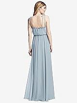 Rear View Thumbnail - Mist Skinny Tie-Shoulder Ruffle-Trimmed Blouson Maxi Dress