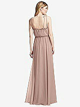 Rear View Thumbnail - Neu Nude Skinny Tie-Shoulder Ruffle-Trimmed Blouson Maxi Dress