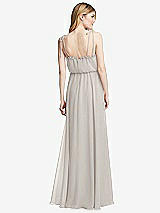 Rear View Thumbnail - Oyster Skinny Tie-Shoulder Ruffle-Trimmed Blouson Maxi Dress