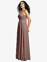 Side View Thumbnail - Sienna Dual Strap V-Neck Lace-Up Open-Back Maxi Dress