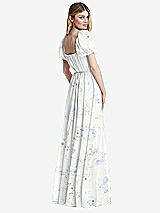 Rear View Thumbnail - Bleu Garden Regency Empire Waist Puff Sleeve Chiffon Maxi Dress