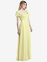 Side View Thumbnail - Butter Yellow Regency Empire Waist Puff Sleeve Chiffon Maxi Dress