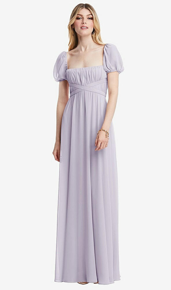 Front View - Moondance Regency Empire Waist Puff Sleeve Chiffon Maxi Dress