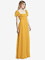 Side View Thumbnail - NYC Yellow Regency Empire Waist Puff Sleeve Chiffon Maxi Dress