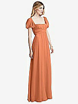 Side View Thumbnail - Sweet Melon Regency Empire Waist Puff Sleeve Chiffon Maxi Dress