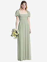 Alt View 1 Thumbnail - Celadon Regency Empire Waist Puff Sleeve Chiffon Maxi Dress