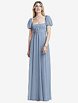 Front View Thumbnail - Cloudy Regency Empire Waist Puff Sleeve Chiffon Maxi Dress