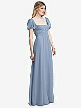 Side View Thumbnail - Cloudy Regency Empire Waist Puff Sleeve Chiffon Maxi Dress