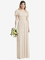 Alt View 1 Thumbnail - Oat Regency Empire Waist Puff Sleeve Chiffon Maxi Dress