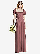 Alt View 1 Thumbnail - Rosewood Regency Empire Waist Puff Sleeve Chiffon Maxi Dress