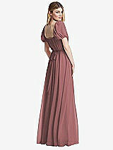 Rear View Thumbnail - Rosewood Regency Empire Waist Puff Sleeve Chiffon Maxi Dress