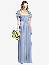 Alt View 1 Thumbnail - Sky Blue Regency Empire Waist Puff Sleeve Chiffon Maxi Dress