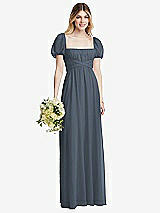 Alt View 1 Thumbnail - Silverstone Regency Empire Waist Puff Sleeve Chiffon Maxi Dress