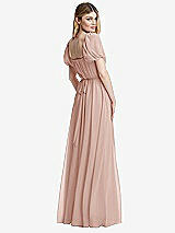 Rear View Thumbnail - Toasted Sugar Regency Empire Waist Puff Sleeve Chiffon Maxi Dress