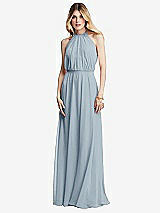 Front View Thumbnail - Mist Illusion Back Halter Maxi Dress with Covered Button Detail