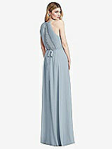 Rear View Thumbnail - Mist Illusion Back Halter Maxi Dress with Covered Button Detail