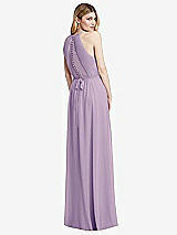 Rear View Thumbnail - Pale Purple Illusion Back Halter Maxi Dress with Covered Button Detail