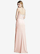 Alt View 3 Thumbnail - Blush Strapless Pleated Faux Wrap Trumpet Gown with Front Slit