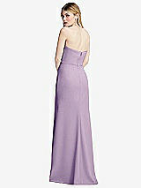 Alt View 3 Thumbnail - Pale Purple Strapless Pleated Faux Wrap Trumpet Gown with Front Slit