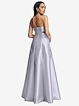 Rear View Thumbnail - Silver Dove Open Neckline Cutout Satin Twill A-Line Gown with Pockets