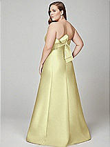 Alt View 3 Thumbnail - Butter Yellow Strapless A-line Satin Gown with Modern Bow Detail