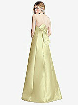 Front View Thumbnail - Butter Yellow Strapless A-line Satin Gown with Modern Bow Detail