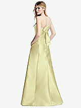 Side View Thumbnail - Butter Yellow Strapless A-line Satin Gown with Modern Bow Detail