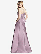 Side View Thumbnail - Suede Rose Strapless A-line Satin Gown with Modern Bow Detail