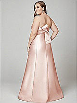 Alt View 3 Thumbnail - Blush Strapless A-line Satin Gown with Modern Bow Detail