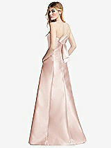 Side View Thumbnail - Blush Strapless A-line Satin Gown with Modern Bow Detail