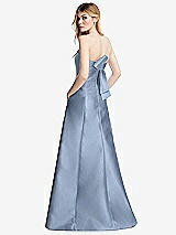 Side View Thumbnail - Cloudy Strapless A-line Satin Gown with Modern Bow Detail