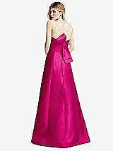 Front View Thumbnail - Think Pink Strapless A-line Satin Gown with Modern Bow Detail