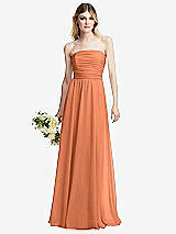 Alt View 1 Thumbnail - Sweet Melon Shirred Bodice Strapless Chiffon Maxi Dress with Optional Straps