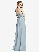 Rear View Thumbnail - Mist Shirred Bodice Strapless Chiffon Maxi Dress with Optional Straps