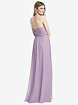 Rear View Thumbnail - Pale Purple Shirred Bodice Strapless Chiffon Maxi Dress with Optional Straps