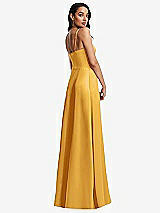 Rear View Thumbnail - NYC Yellow Bustier A-Line Maxi Dress with Adjustable Spaghetti Straps