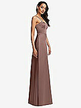 Side View Thumbnail - Sienna Bustier A-Line Maxi Dress with Adjustable Spaghetti Straps