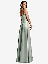 Rear View Thumbnail - Willow Green Bustier A-Line Maxi Dress with Adjustable Spaghetti Straps