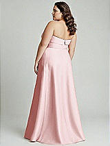 Alt View 2 Thumbnail - Ballet Pink Strapless Bias Cuff Bodice Satin Gown with Pockets