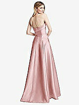 Alt View 4 Thumbnail - Ballet Pink Strapless Bias Cuff Bodice Satin Gown with Pockets