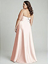 Alt View 2 Thumbnail - Blush Strapless Bias Cuff Bodice Satin Gown with Pockets