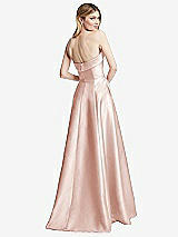 Alt View 4 Thumbnail - Blush Strapless Bias Cuff Bodice Satin Gown with Pockets