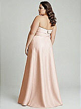 Alt View 2 Thumbnail - Cameo Strapless Bias Cuff Bodice Satin Gown with Pockets