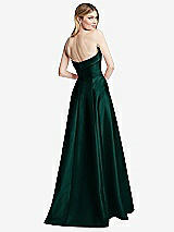 Alt View 4 Thumbnail - Evergreen Strapless Bias Cuff Bodice Satin Gown with Pockets