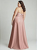 Alt View 2 Thumbnail - Neu Nude Strapless Bias Cuff Bodice Satin Gown with Pockets